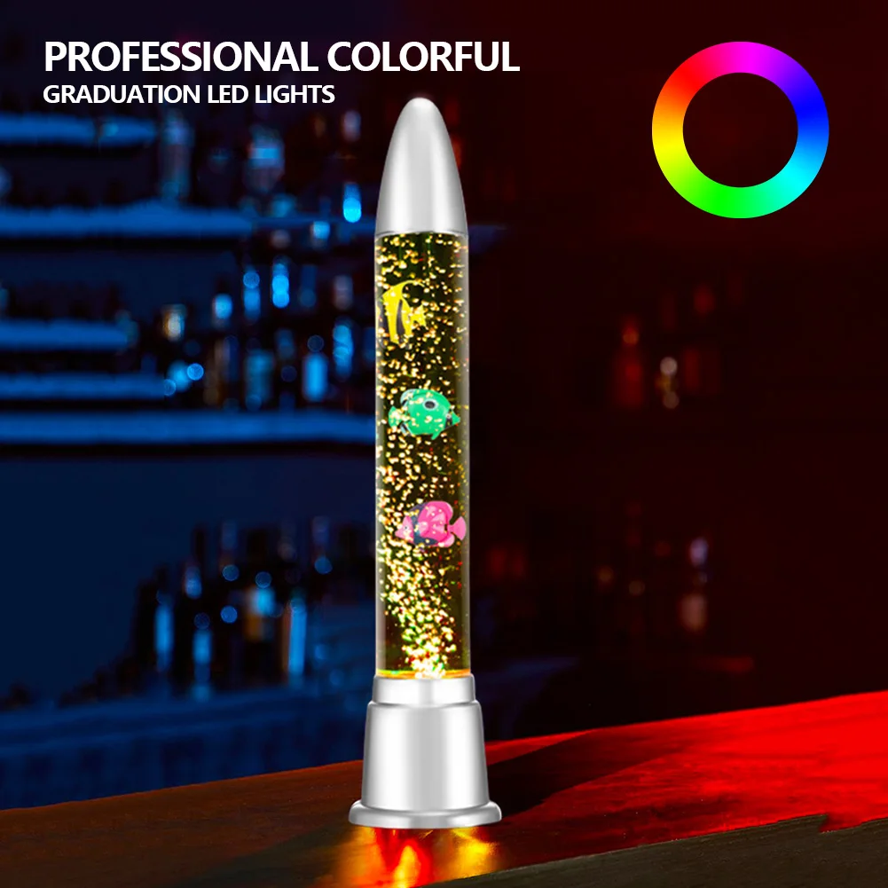 LED Bubble Fish Lamp Color Changing Multi-Color Fish Light Artificial Fish Tank Lamp for Home Desk Bedroom