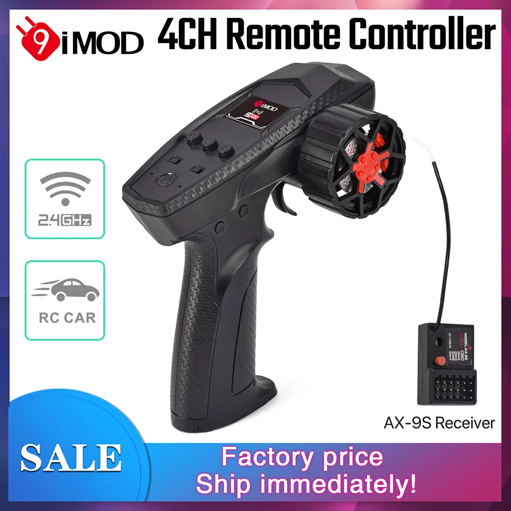 9IMOD 2.4GHZ Radio Transmitter 4 Channel Remote Controller with 4CH Receiver 100M For MN82 1/12 1/16 1/18 1/24 Remote Control