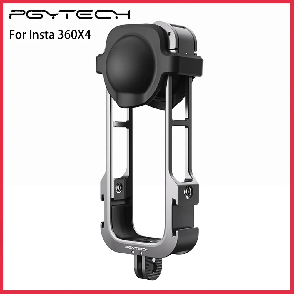 

PGYTECH Camera Cage for Insta 360 X4 with Silicone Lens Cap and 1/4” Threaded Interface and a Cold Shoe Mount