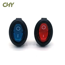 1-10Pcs/Lot Factory Direct Sales Ship Type Switch KCD1 Oval with Light 3 Pin 2 Gear 6A 250V 10A 125V Warping Switch