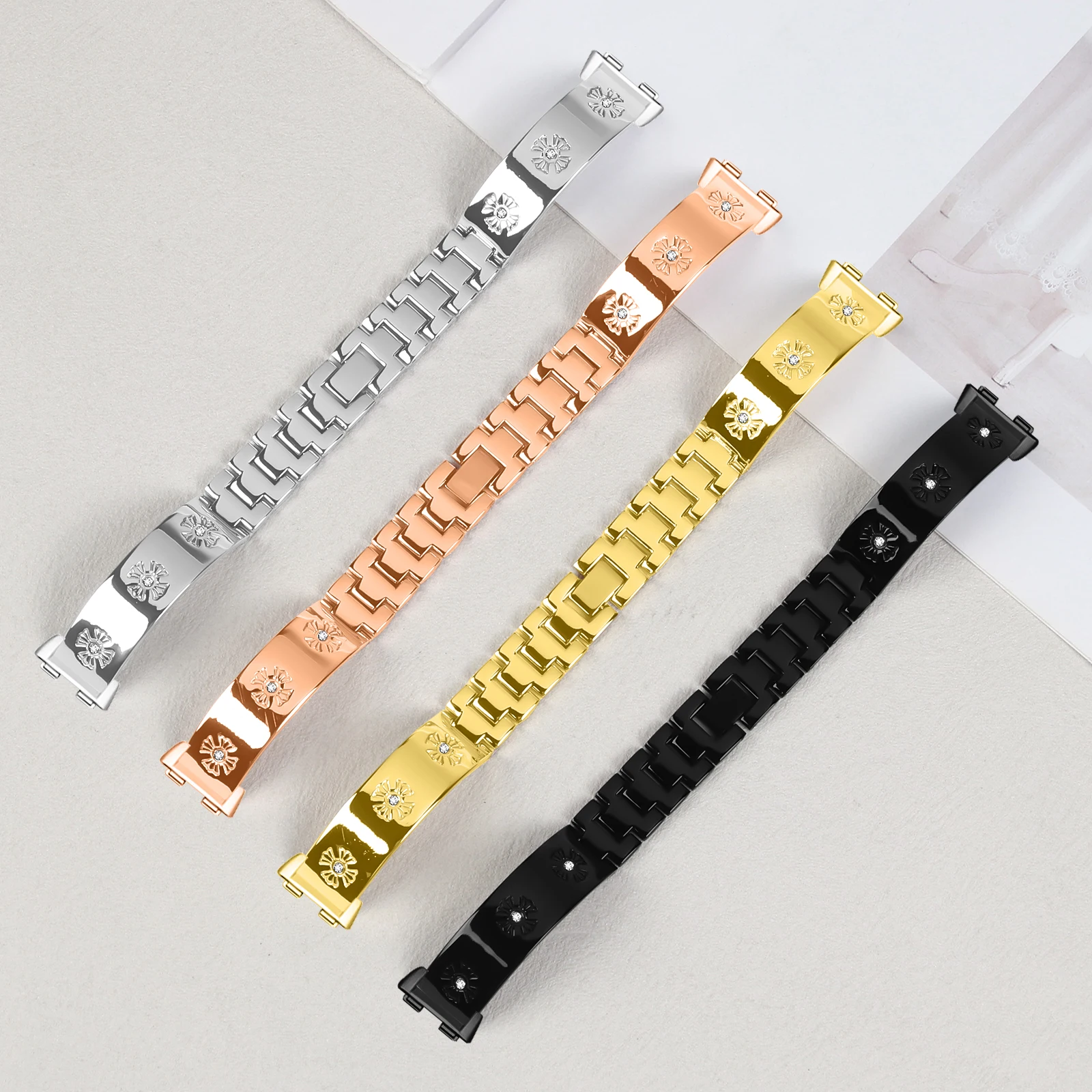 

Ремешок для часов из нержавеющей стали для Huawei Band 10, металлический ремешок для умных часов для Huawei Band 9 8 10, сменные аксессуары для браслета