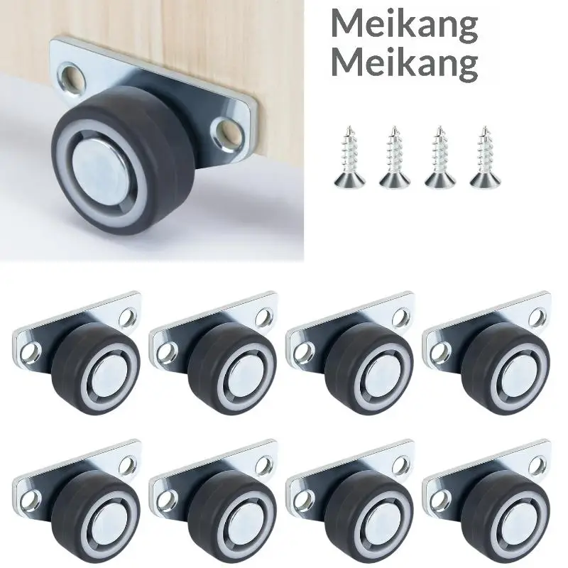 4/16Pcs Side Mount Mini Caster Wheels 1 1.25 Inch Silent TPE Rubber Universal Low Profile Furniture Roller Pulley