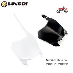 LINGQI RACING Motorcycle CRF 110 125 Plastic Front Number Plate For CRF110 CRF125 2022 Racing Off Road Pit Dirt Bike