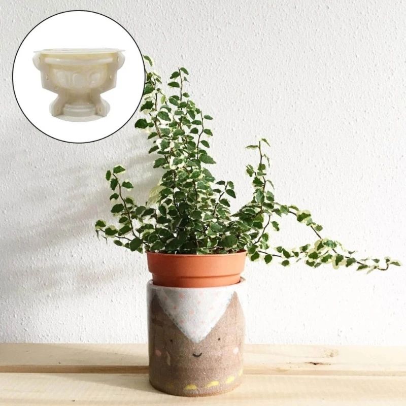 Plastic Mold Flowerpot Crafts Cement DIY Home Decor Bonsai Planter Making Storage Box Concrete Mould Flower Pot Molds D08D