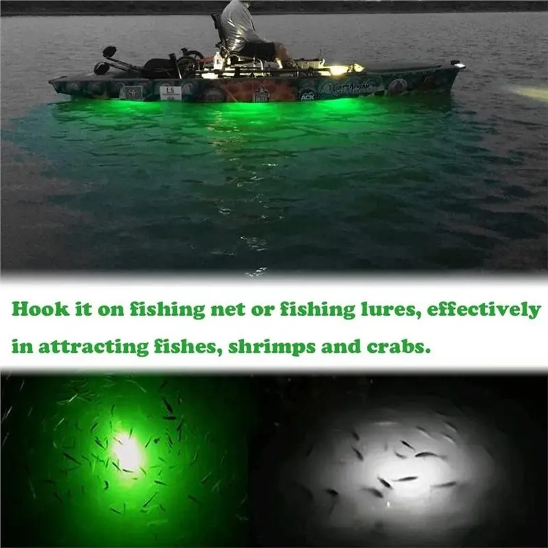 AB33-LED Deep-Water Fishing Lights 10Pcs Underwater Bait Lights Suitable For Saltwater And Freshwater Environments