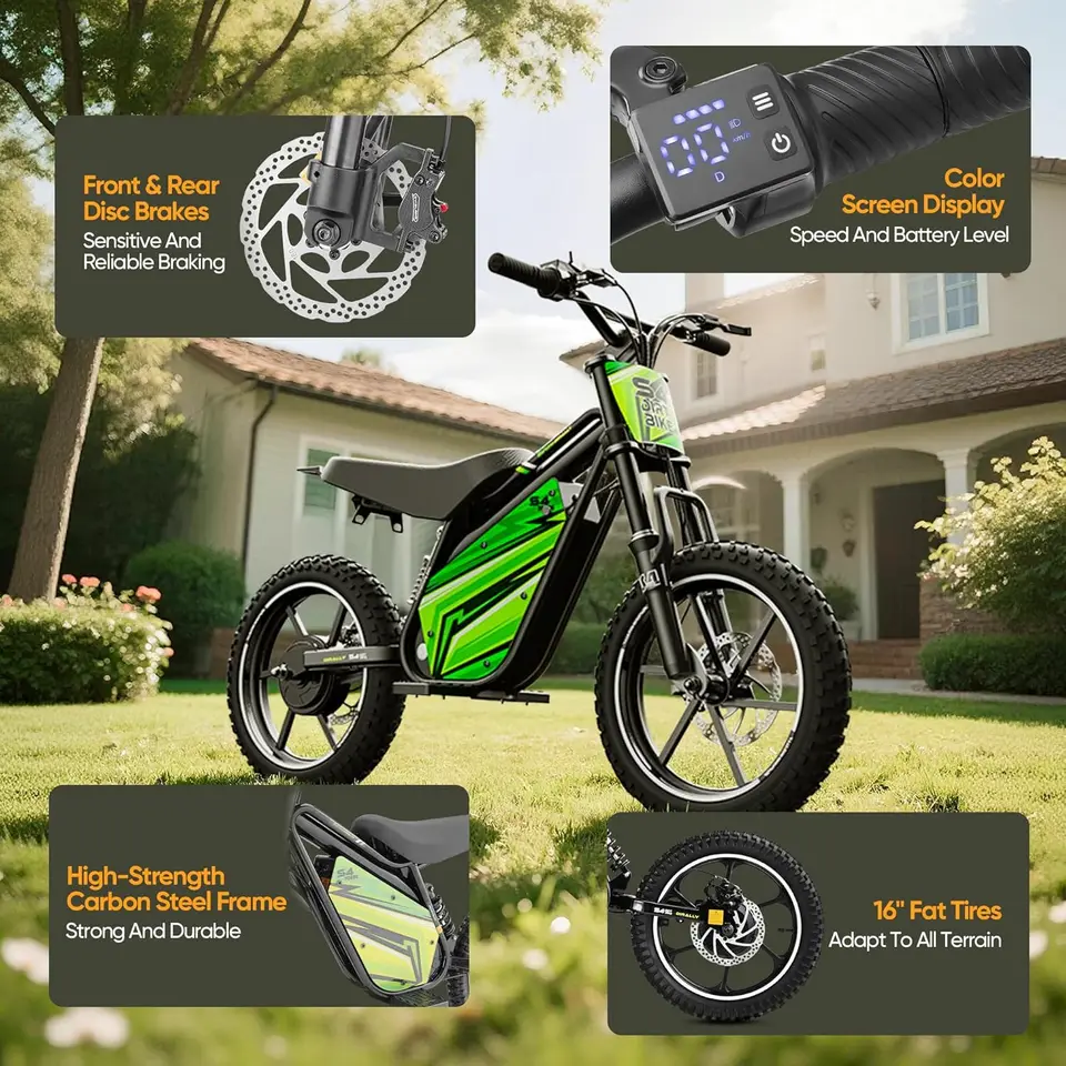 New  Off Road Moto Bike electric dirt bike kids fatbike Fast Electric Bicycle for Boys image 5