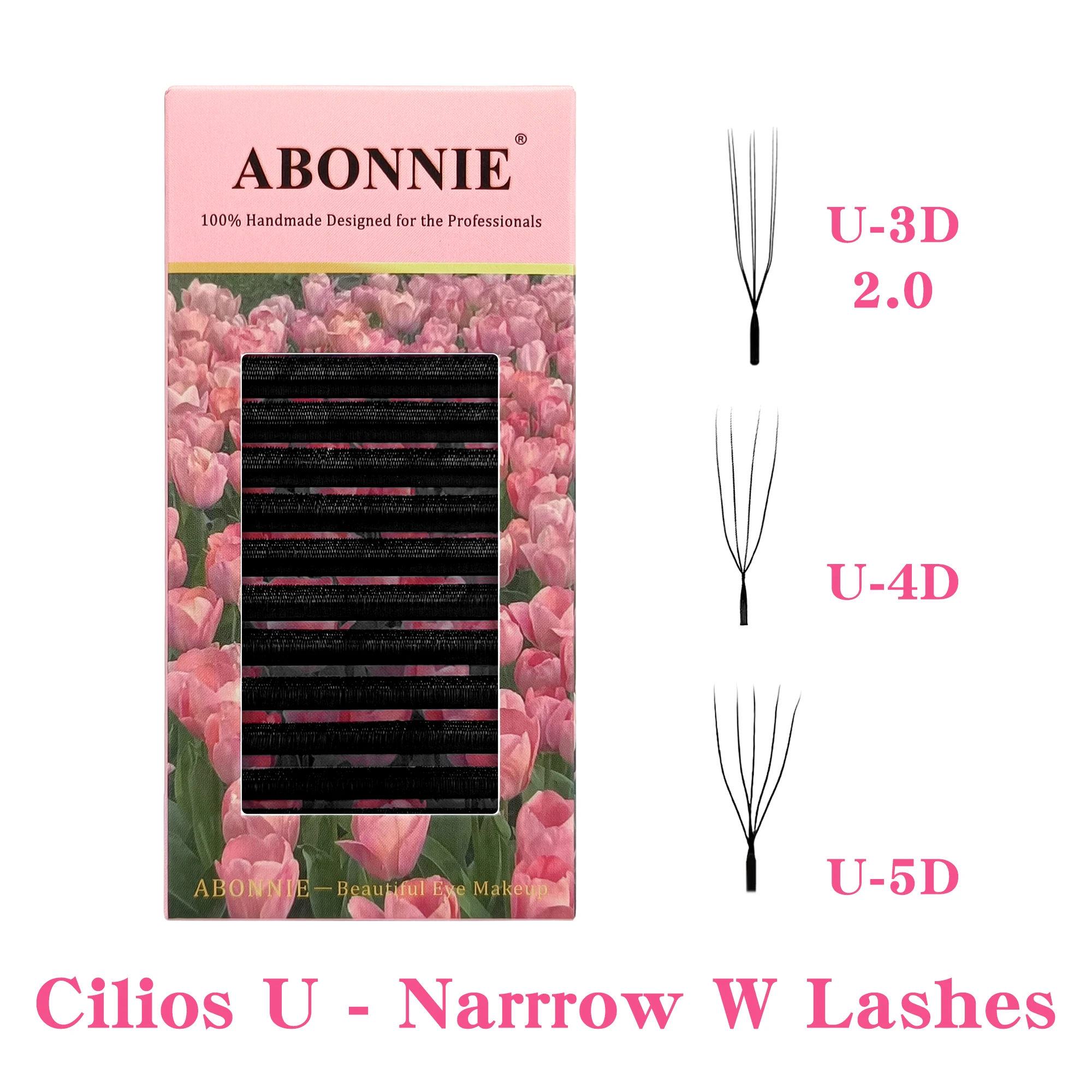

Abonnie Fio U 3D/4D/5D U-Shaped Clover W Premade Narrow Fan Eyelash Extensions Cilios YY Volume Eyelashes Fan 4D
