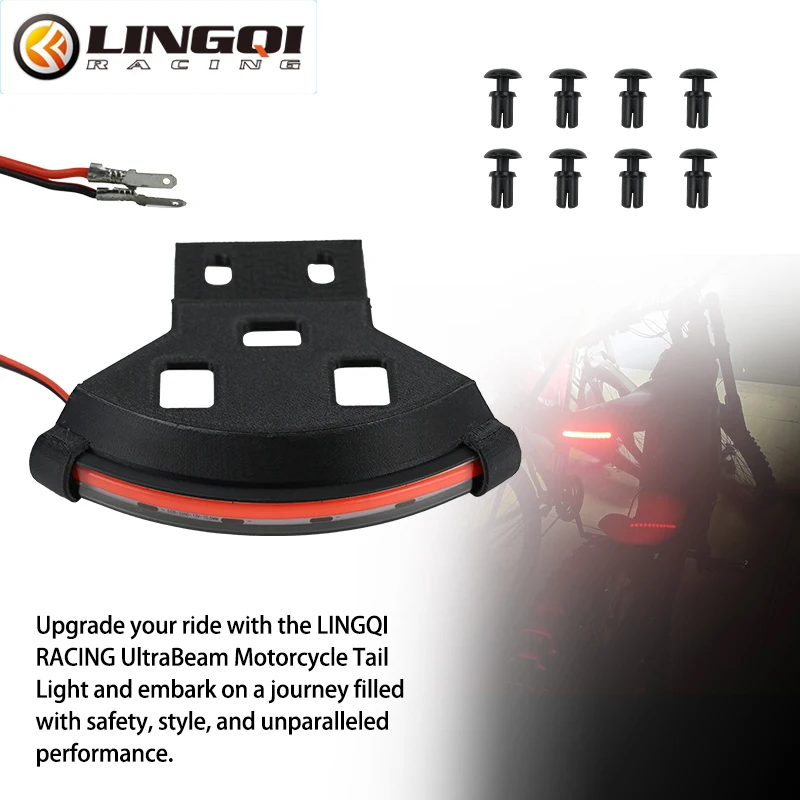 LINGQI RACING Motorcycle Multi-Function Rear Taillight Dual Flashing Lights Tail Light Turn Signals For  Light Bee