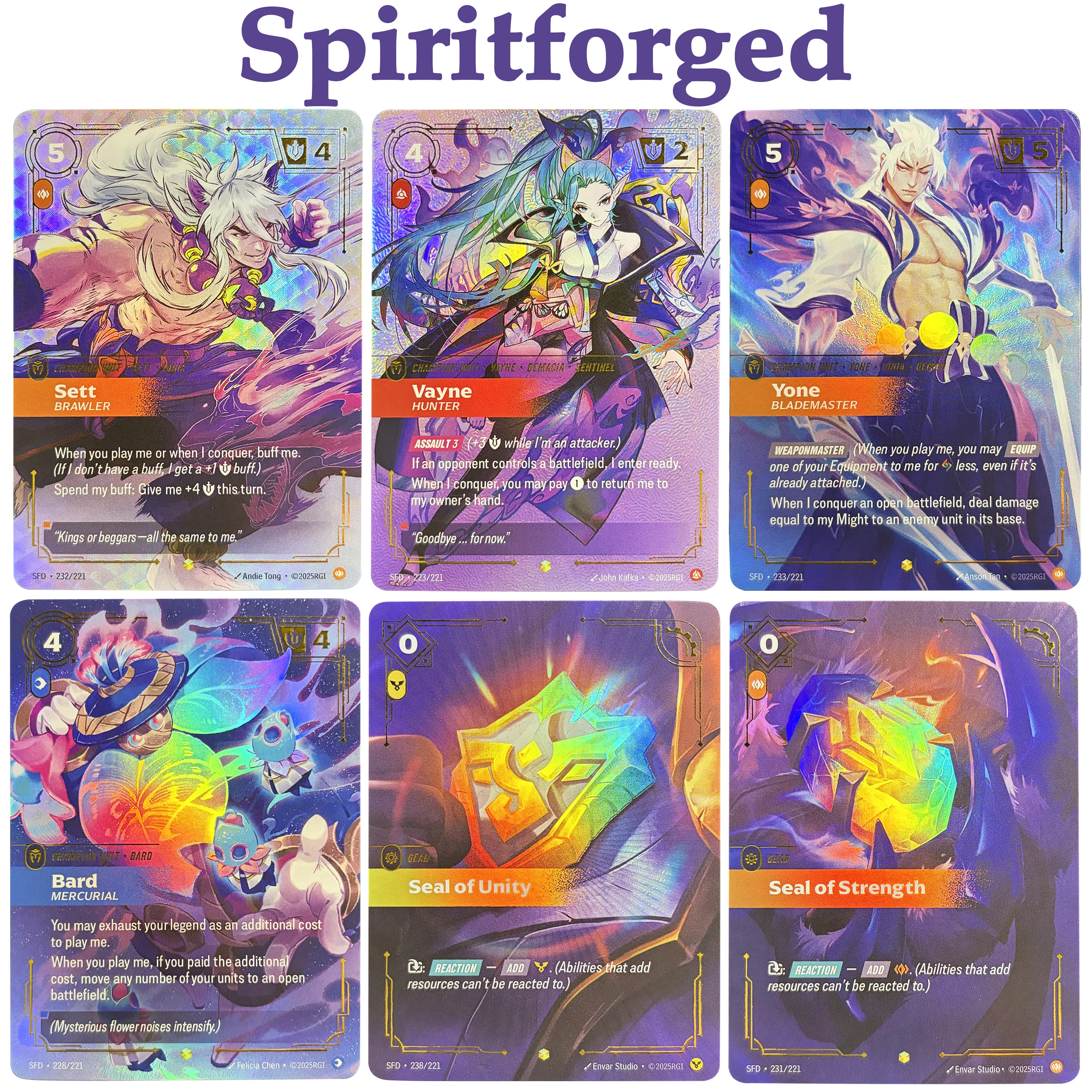 League of Legends Riftbound SFD Custom Holo Foil Signature Showcase Lot Vayne Yasuo Ahri Collection TCG Proxy Cards