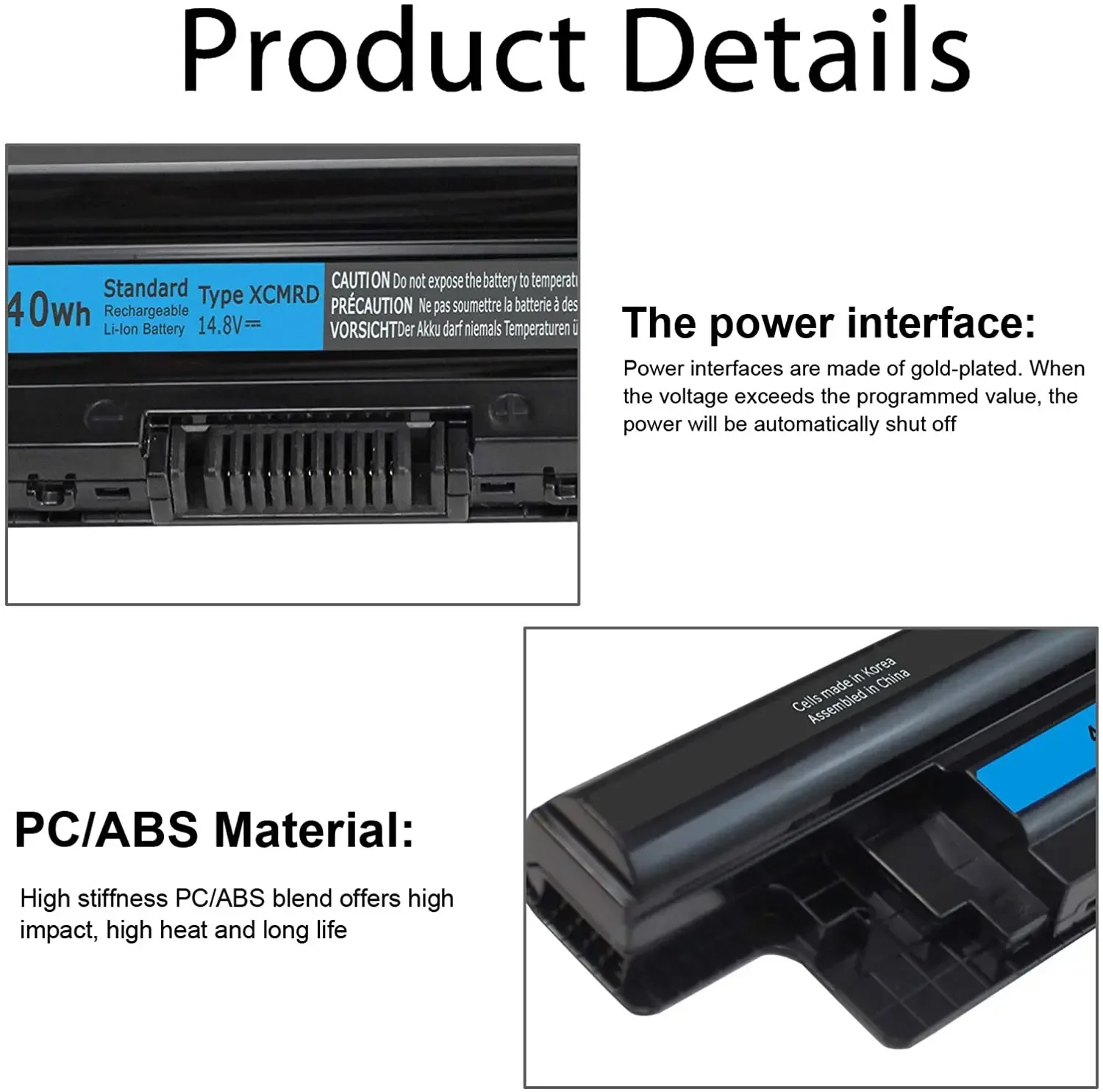 Xcmrd MR90Y 40Wh 65WH batería del ordenador portátil para Dell Inspiron 3421 3437 3442 3443 3521 3537 3721 3737 5421 5437 5537 5521 5721 5737