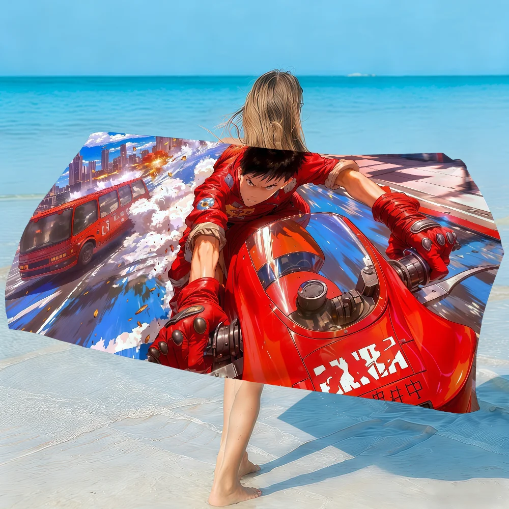 Anime A-Akira Towel Soft Lightweight Anti-Sand Large Beach Towel Quick-Drying Bath Sports Family