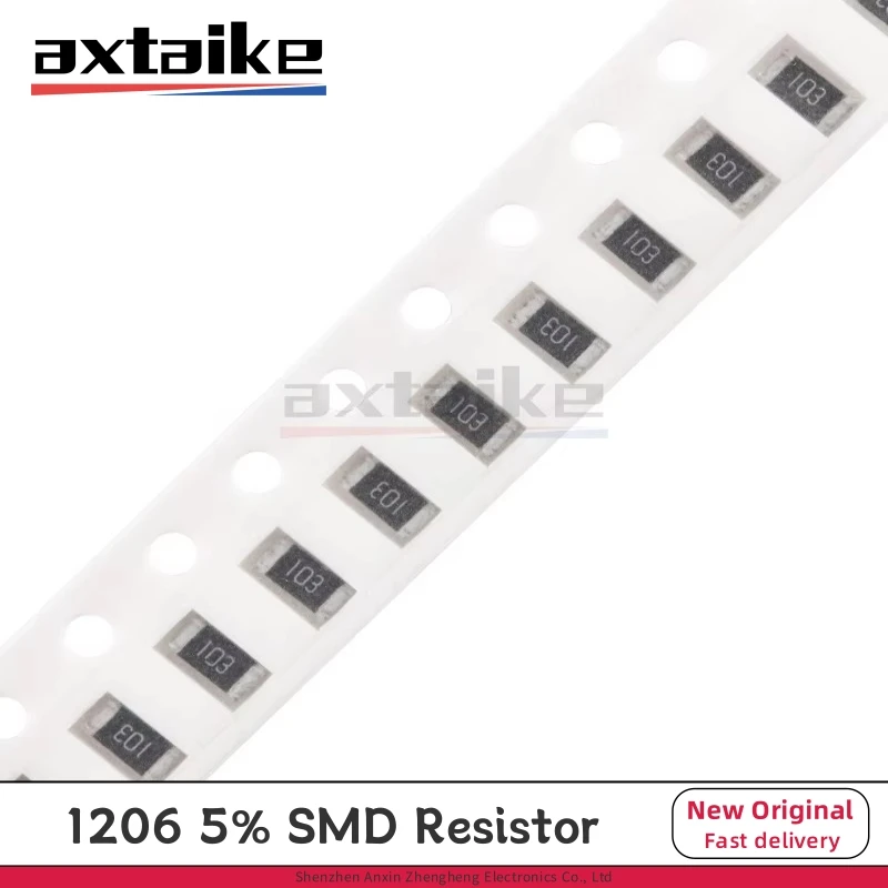 

100PCS 5% 1206 0R - 10M SMD Resistor 1/4W 1 10 22 33 47 100 150 220 330 470 510 680 910 Ohm K Ω 1K 2.2K 4.7K 5.1K 10K 100K 180K