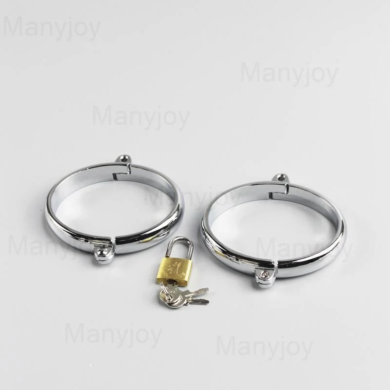 Manyjoy Stainless Steel Handcuffs Wrist Cuffs Lockable Shackles Manacle Bondage Fantasy Sexy Game Sex Toys for Men Women Couples