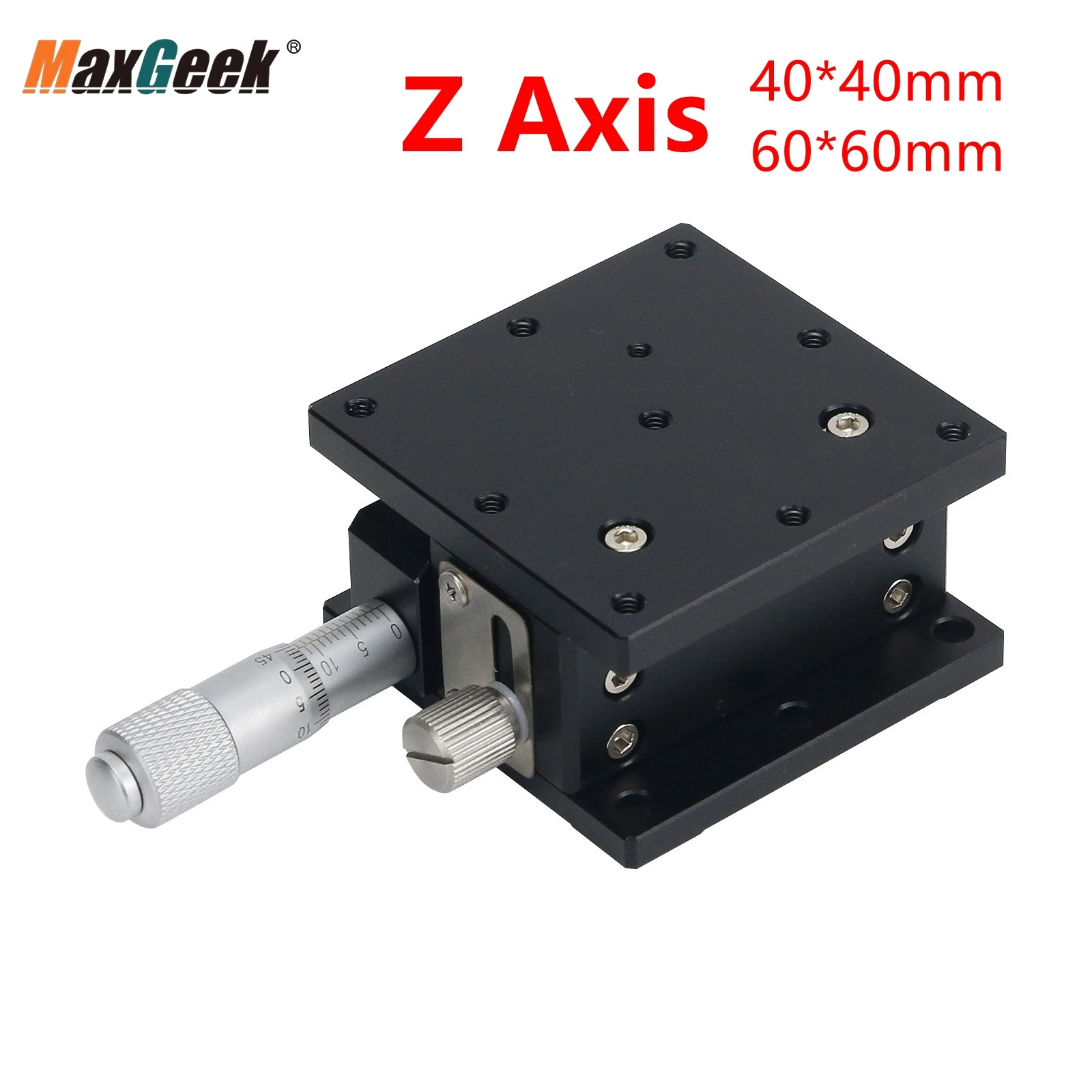 

Maxgeek Z Axis 40*40MM Displacement Lift Sliding Stage Manual Sliding Table Fine-Tuned Optical Lifting Platform 1.6x1.6" LZ40