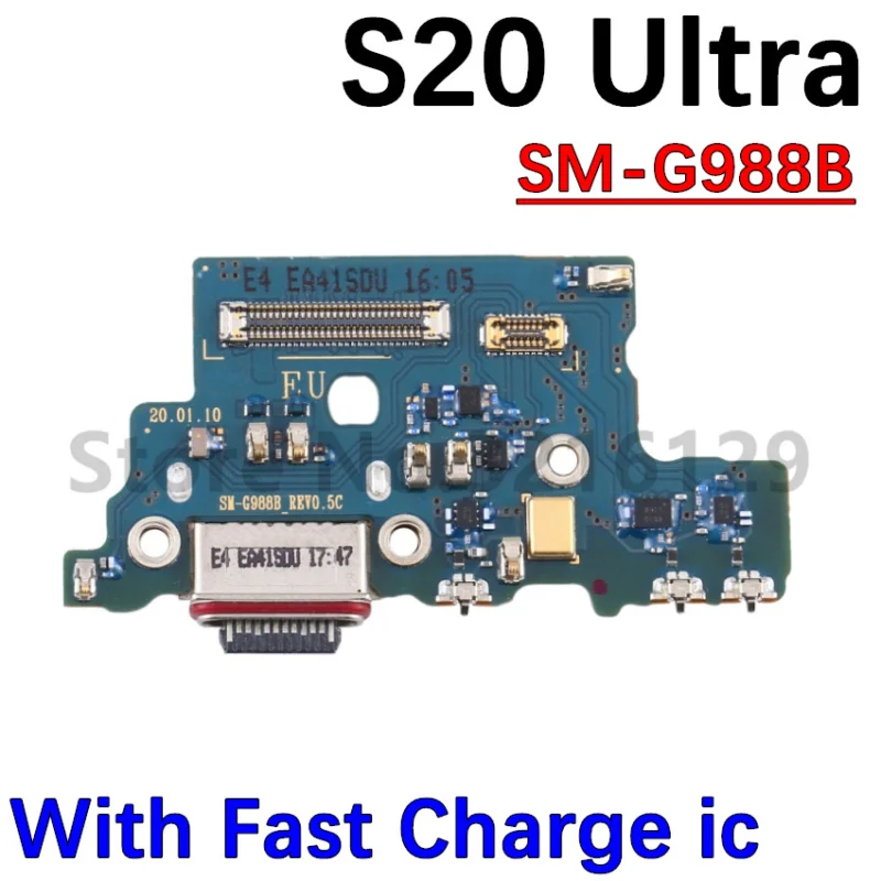 Charging Port Board Loudspeaker Earpiece Fingerprint Sensor Signal Motherboard Flex Cable SIM Card Tray For Samsung S20 Ultra 5G