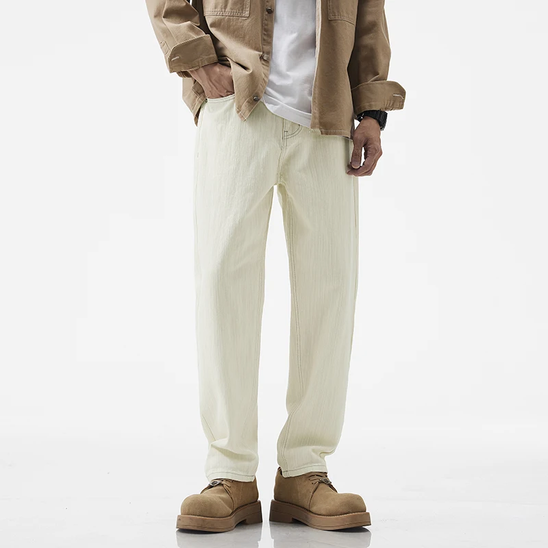 

simple personality Khmer soft trend all matching tapered jeans