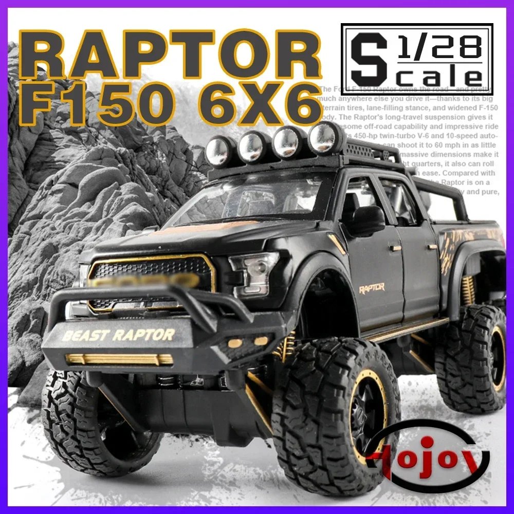 

Hot Sale⭐ Scale 1/28 Raptor F150 Monster Truck Metal Diecast Alloy Cars Model Toy Car For Boy Child Kids Toys Off-Road Vehicle