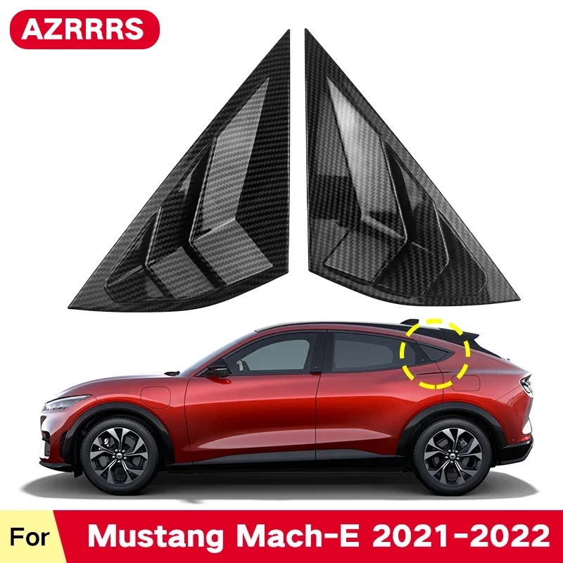 Window Louvers For Mustang Mach E 2021 2022 Rear Side Window Scoop Visor Cover Accessories ABS