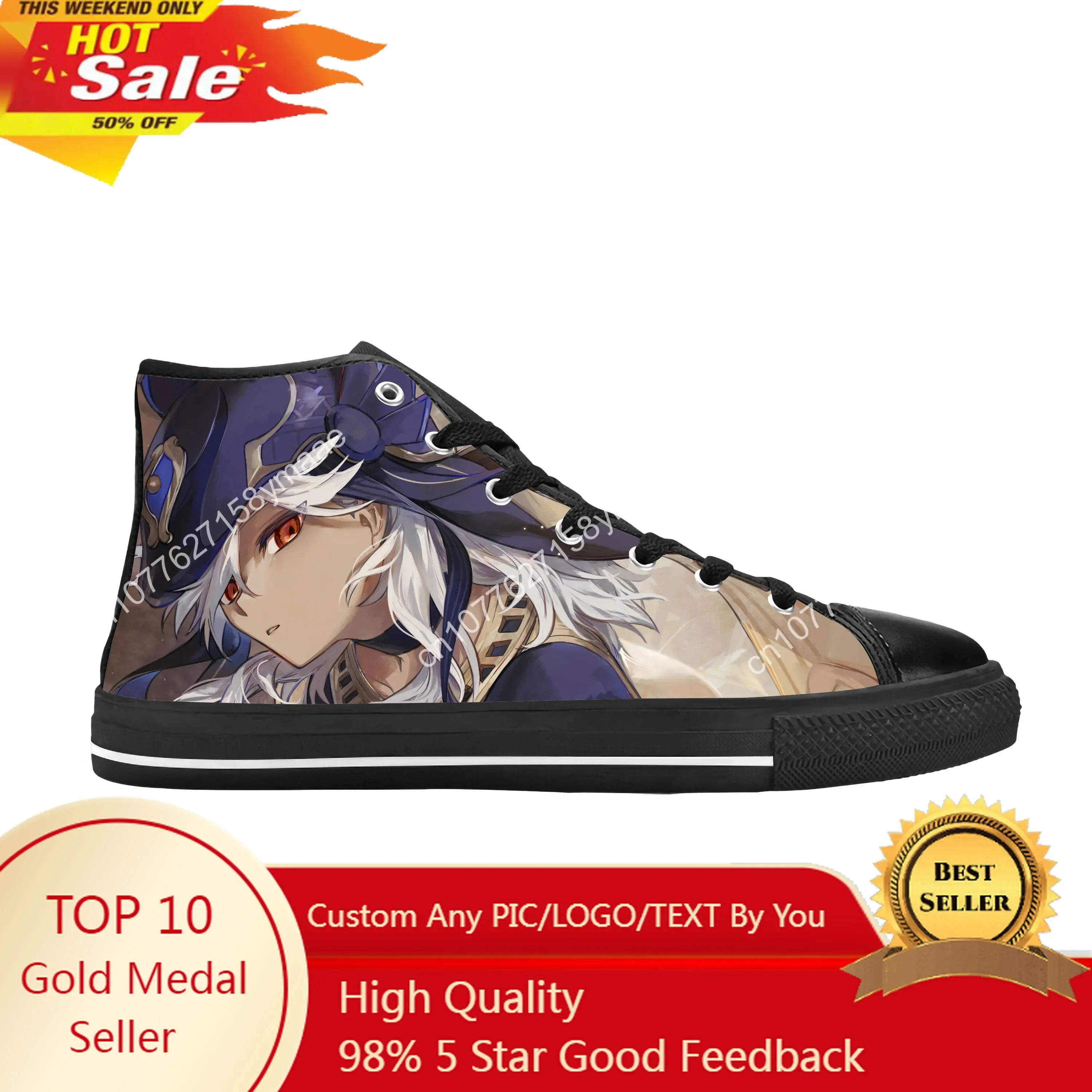 Anime Manga Cartoon Game Genshin Impact Cyno Cool Casual Cloth Shoes High Top Comfortable Breathable 3D Print Men Women Sneakers