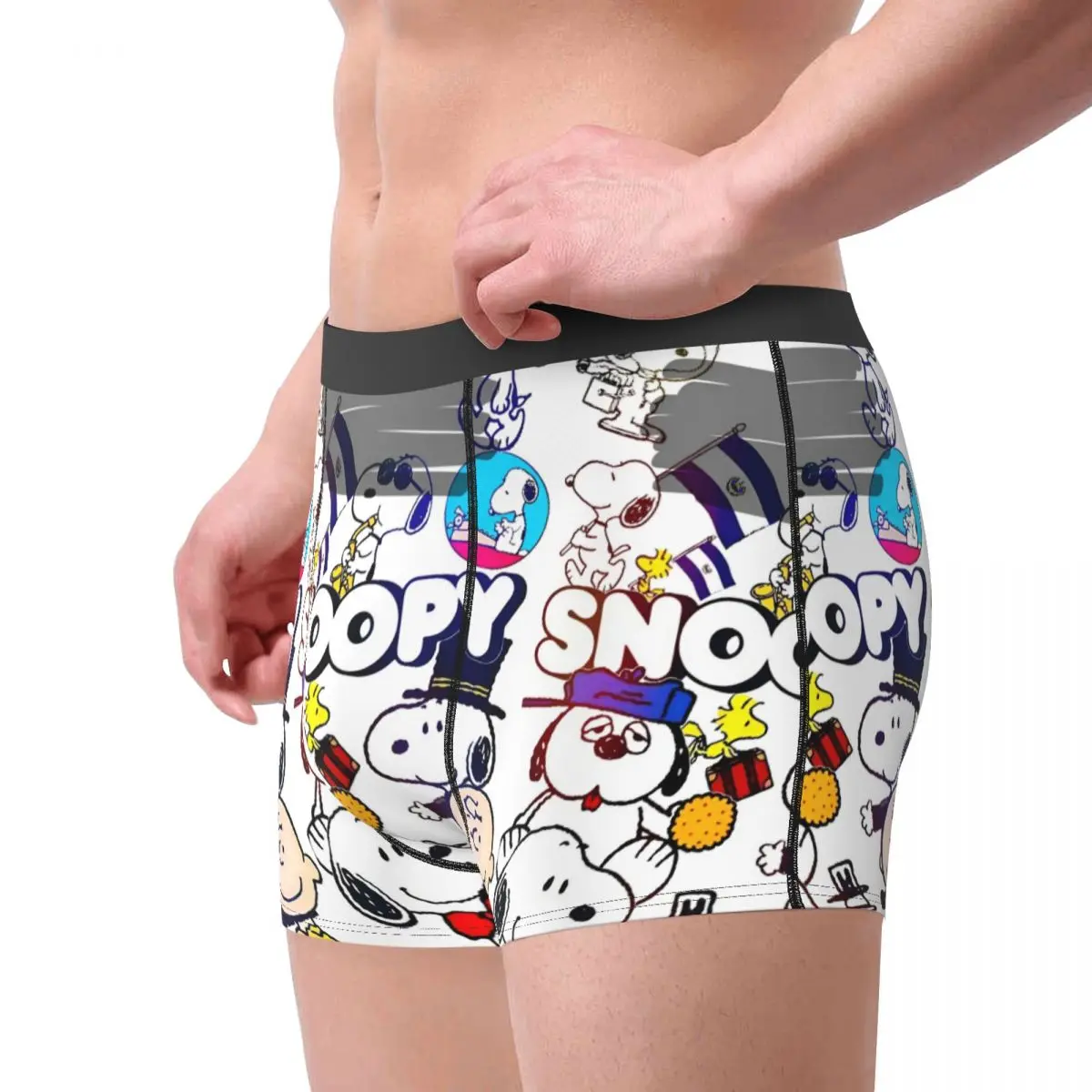 American Snoopy Dog Cute Underwear Men Underpants Printed Novelty Boxershorts Hot Sale Shorts Briefs Plus Size