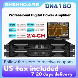 Professional Digital Power Amplifier 4x1800W Class D Audio DJ Pre-Subwoofer Amp 2/4 Channel Line Array Speaker Sound Amplifier