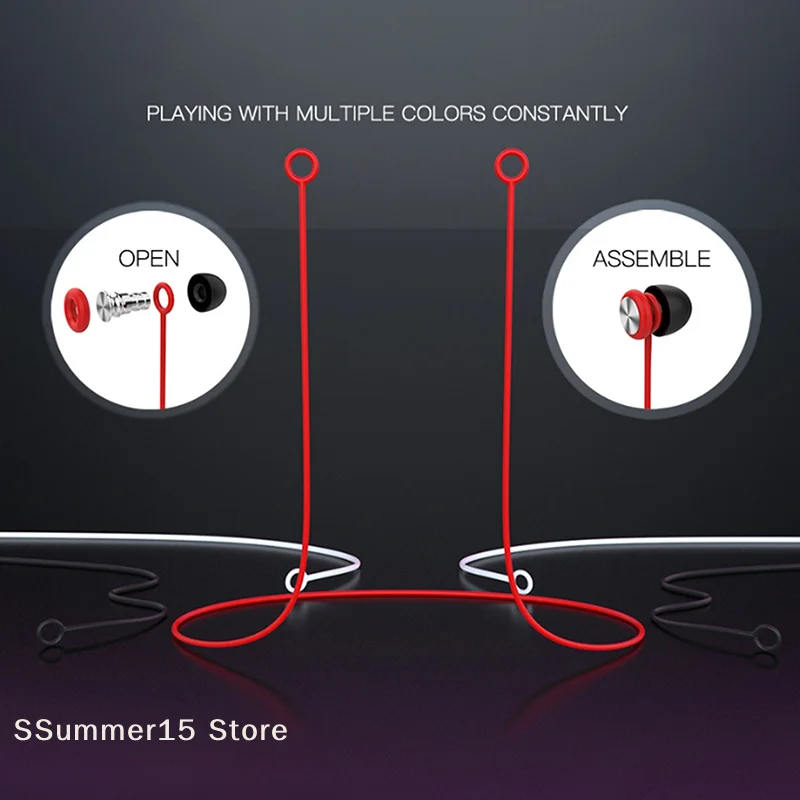 【R】Outdoor Earplugs Earbud Lanyard Work Travel Sleep Connector Cord Anti-lost Rope Silica Gel Earphone Strap