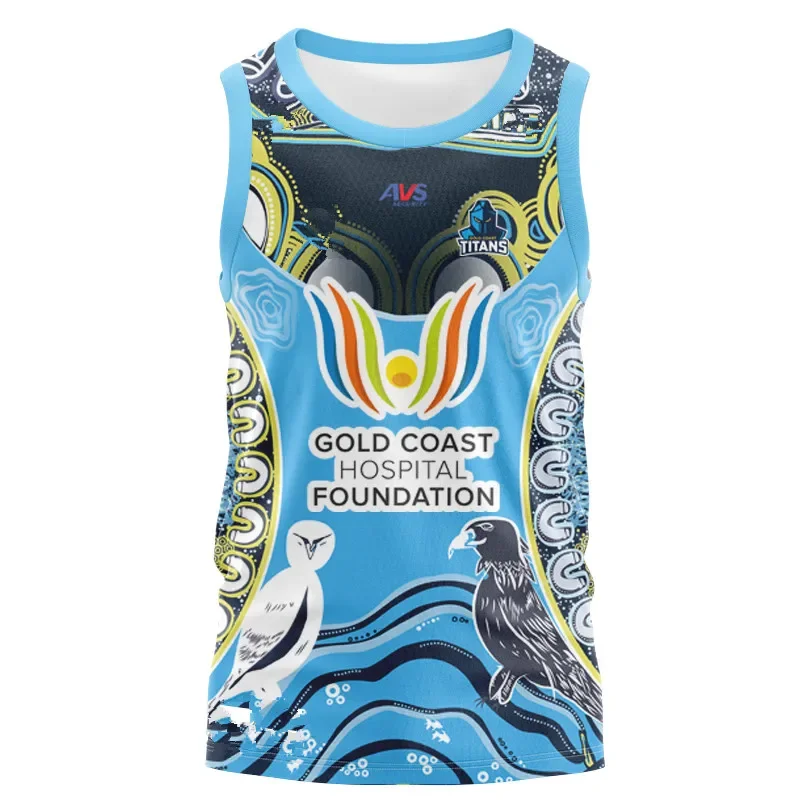 

2024 GOLD COAST TITANS INDIGENOUS MENS RUGBY TRAINING SINGLET JERSEY size S--5XL ( Print name and number )