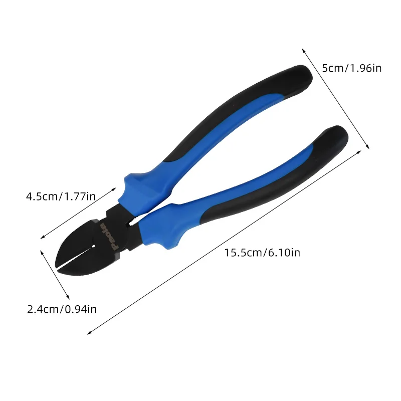 6-inch diagonal pliers, 6-inch blackened multifunctional offset pliers