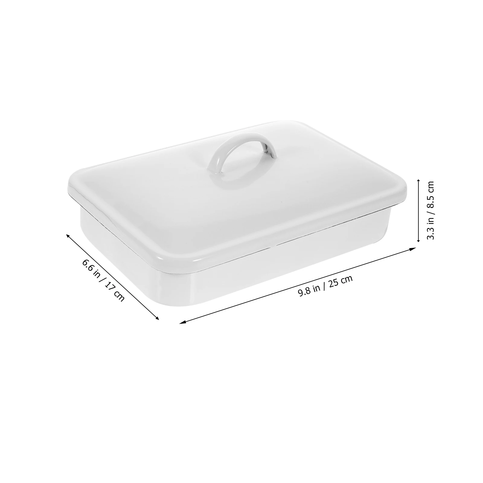 

Thickened Enamel Food Preservation Plate with Lid Heat-Resistant Non-Stick Baking Pan Oven Tray Multifunctional Pie Oven Pan