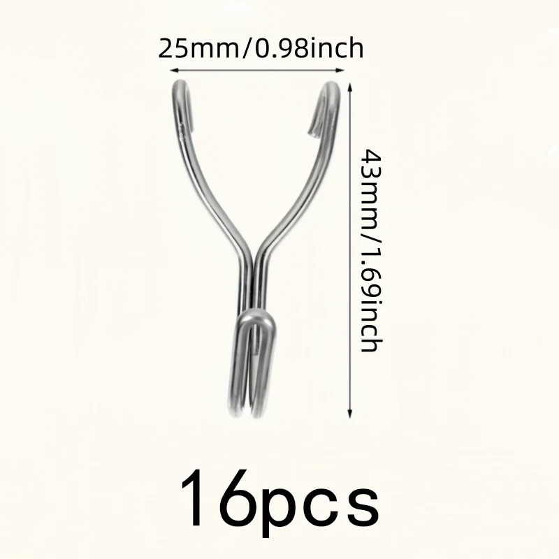 Strong Load Capacity 25mm Wall Storage Hooks 16 pcs, perfect for Workshop Organizer, 304 Stainless Steel