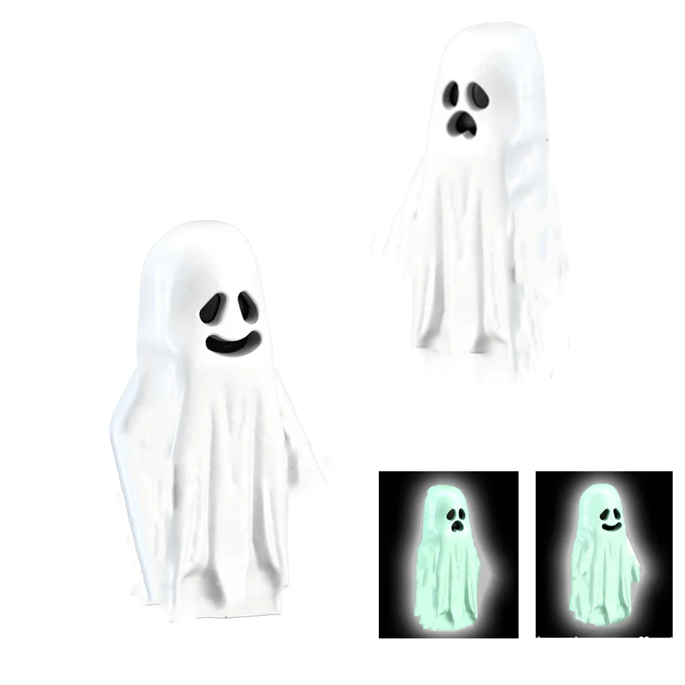 Smiling Abs Halloween Series Building Blocks Horror Small Bricks Toys, Ghost Model Action Figures Luminous