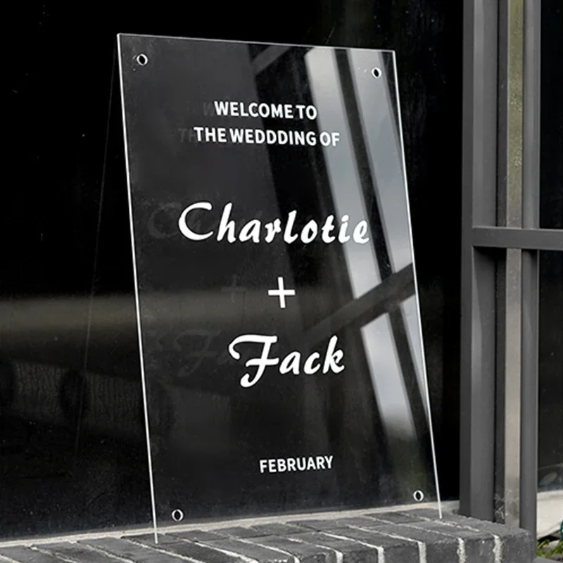 Business Addresses Custom LOGO Sign Store Door Plate Transparent  Plexiglass  Acrylic Billboard Decoration