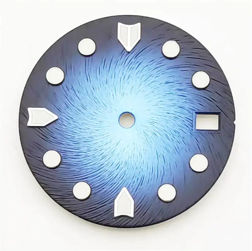 28.5mm green luminous watch dial suitable for NH35 NH35A mechanical movement 3 o'clock crown 3.8 o'clock dial watch accessories