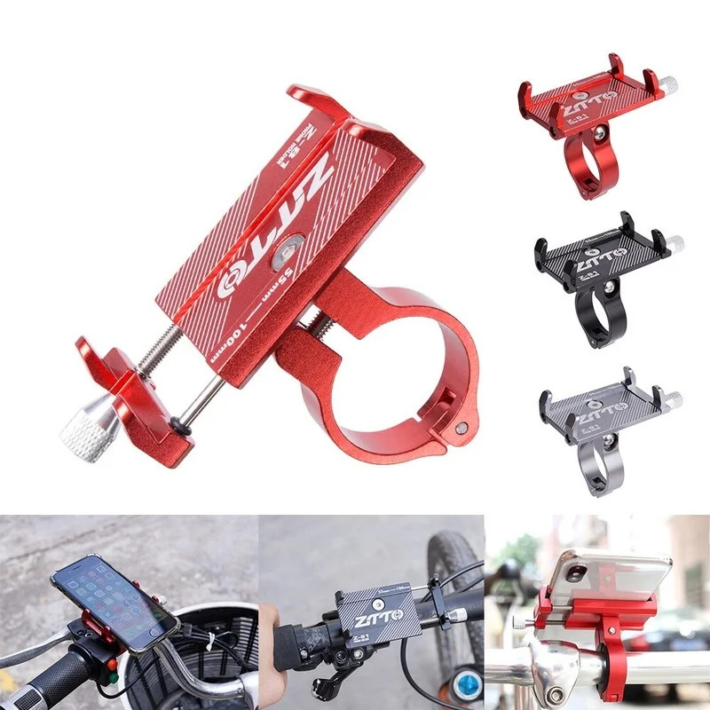 Bicycle Aluminum Phone Mount Mountain Electric Bike Navigation Holder Cycling Gear Handlebar Clip Outdoor Accessory