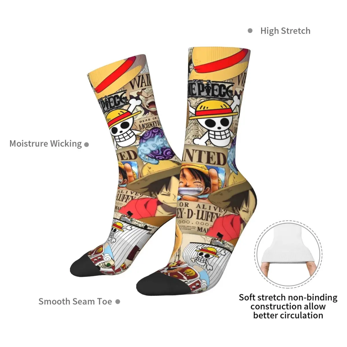 Ones Japanese Anime Socks Pieces Trendy Stockings Unisex Men Warm Soft Outdoor Sports Socks Winter Graphic Anti Bacterial Socks