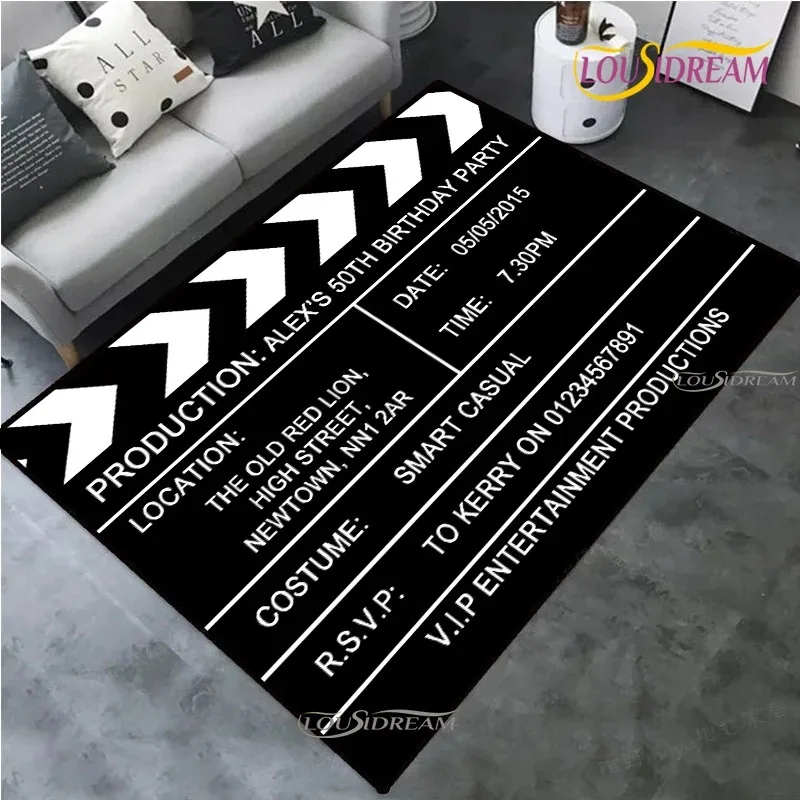 Vintage Projector Theme Movie Night Clapperboard Retro Cinema Atmosphere Table Cinema Rug Kitchen Door Kids Birthday gift