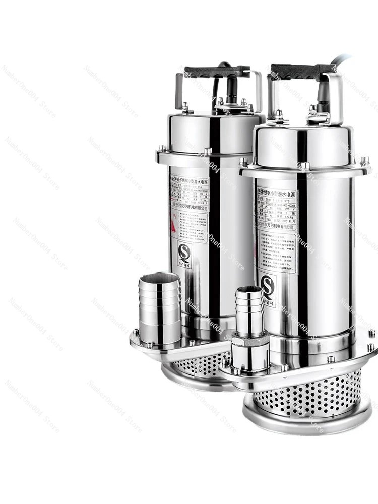 

Stainless Steel High-Rise High-Flow Submersible Pump 220V Household Pumper Industrial Corrosion Liquid Water