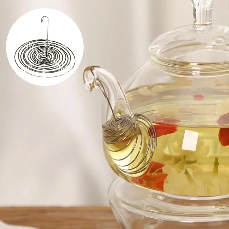 

5pcs Teapot Stainless Steel Spring Teapot Nozzle Strainer Set Portable Filter Teapot Strainer Tea Replacement Tea Accessories