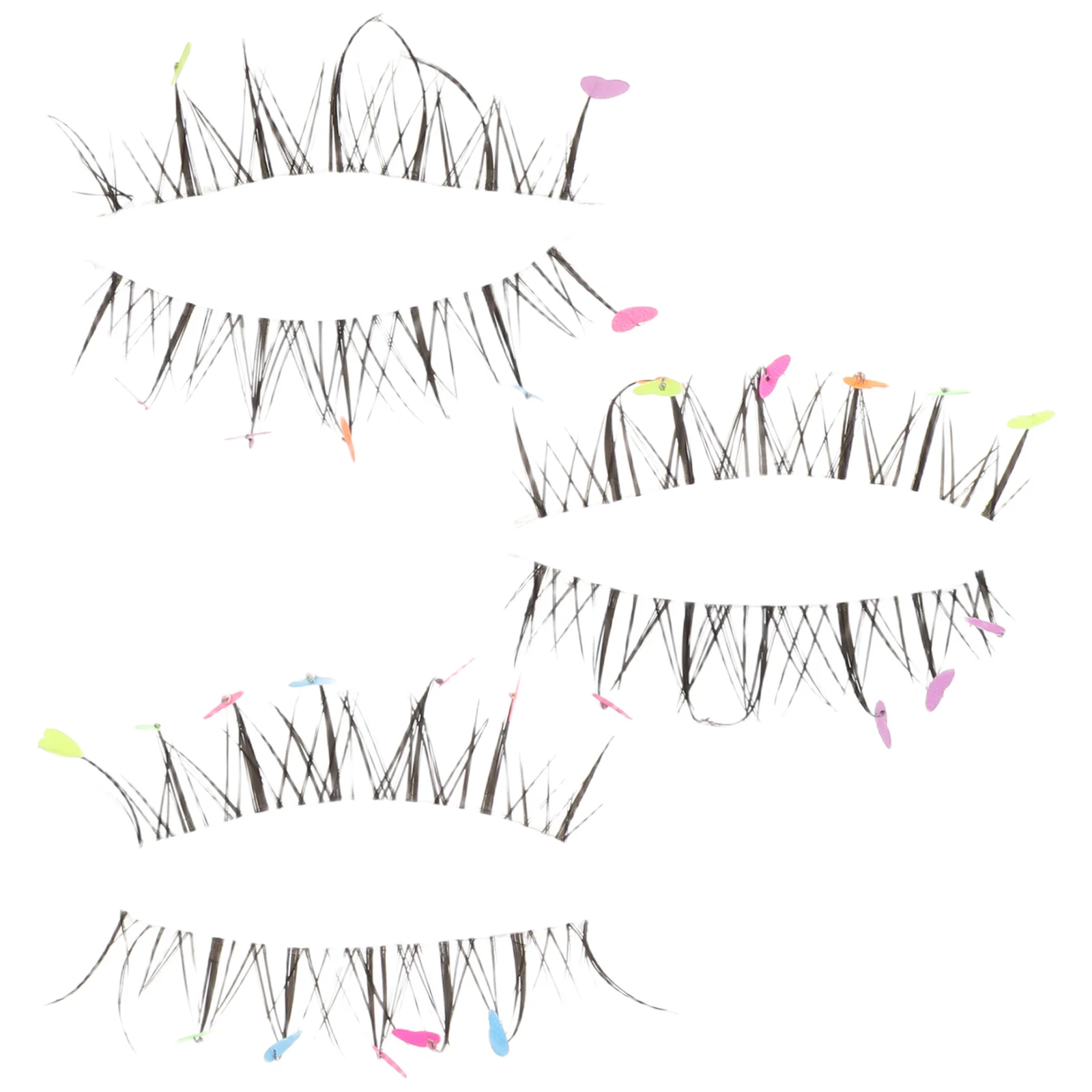 

1 Box Colorful Heart-Shaped False Eyelashes For Halloween Stage Parties Cosplay Lashes Lightweight Natural Look Fake Lashes