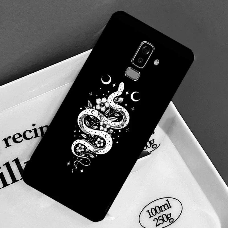 Fashion Snake Flower Case For Samsung Galaxy J7 J1 J5 J3 2016 A3 A5 2017 A6 A7 A8 A9 J4 J6 Plus J8 2018 Cover