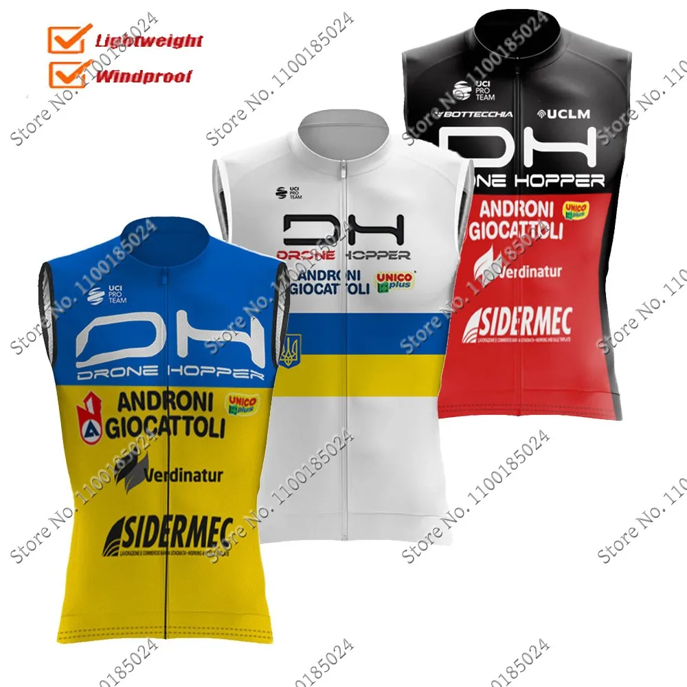 Ukraine Team Wind Vest 2023 ANDRONI Cycling Vest Windproof Lightweight Race Road Cycling Jersey Sleeveless MTB Maillot Ropa