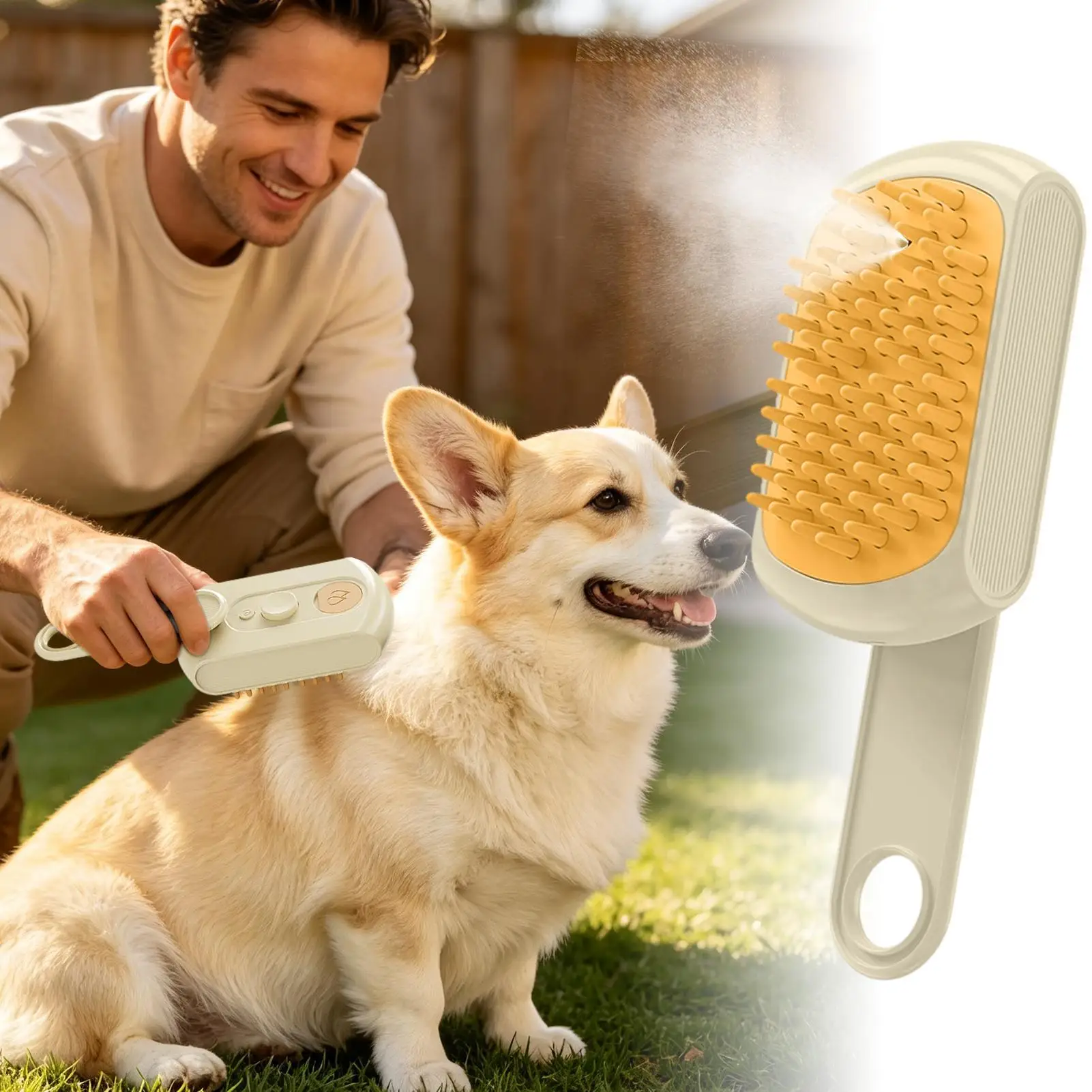 Pet Spray Comb Cat Massaging Grooming Shedding Brush Pet Brush With Spray For Puppies Kittens Daily Routine Shower Bathing