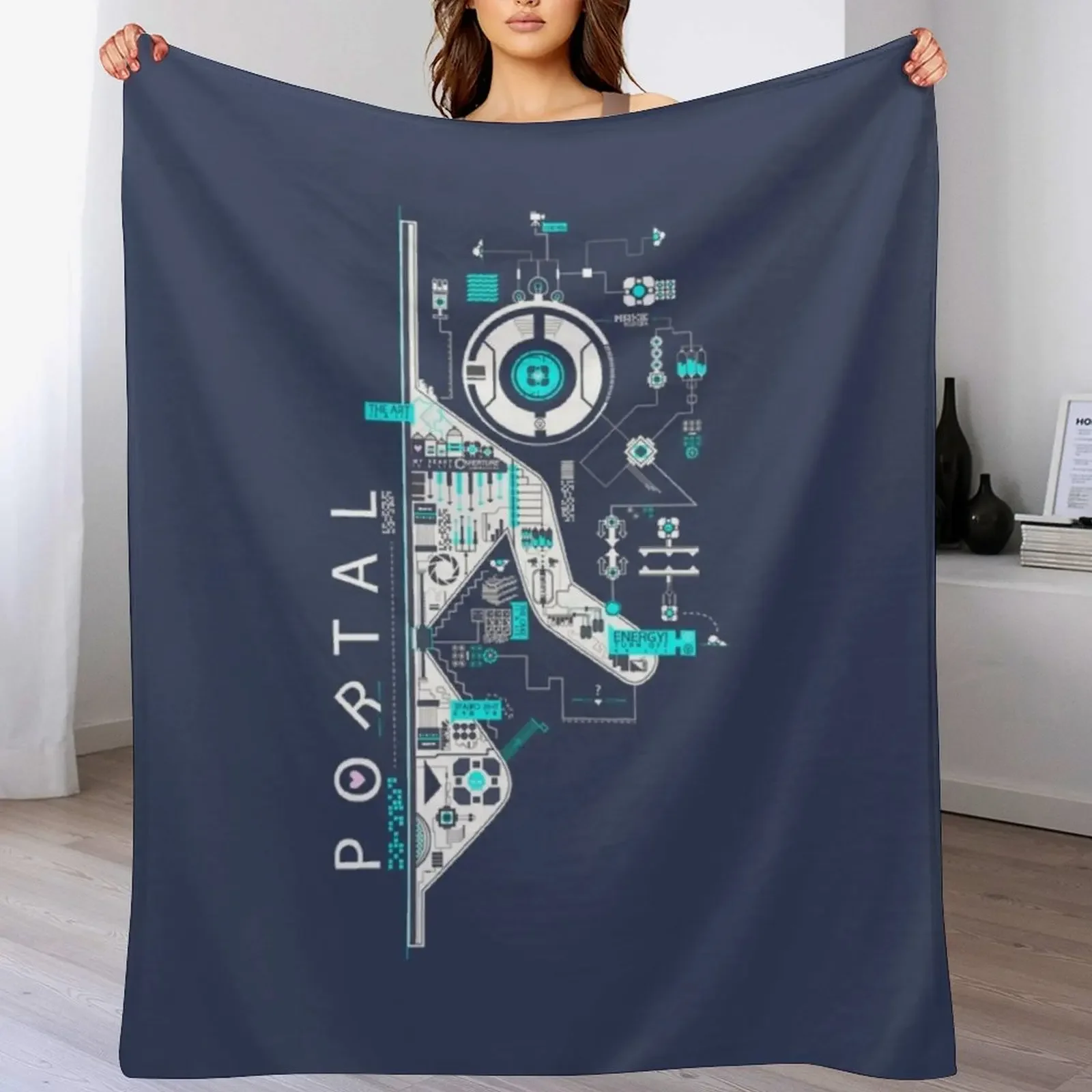

Portal 2 Art Throw Blanket Luxurious Soft Fuzzy Blanket for Sofa Bed