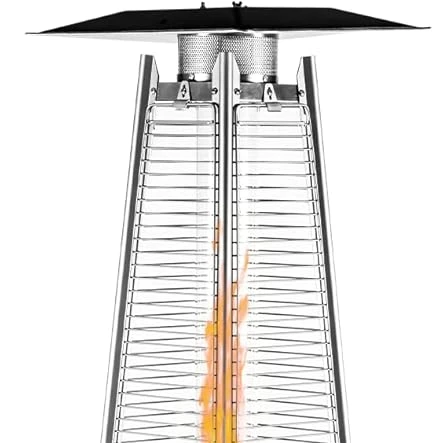 Outdoor Patio Heater with Reflector Shield, 40,000 BTU Propane Patio Heater with Wheels for Commercial, Residential, Garden