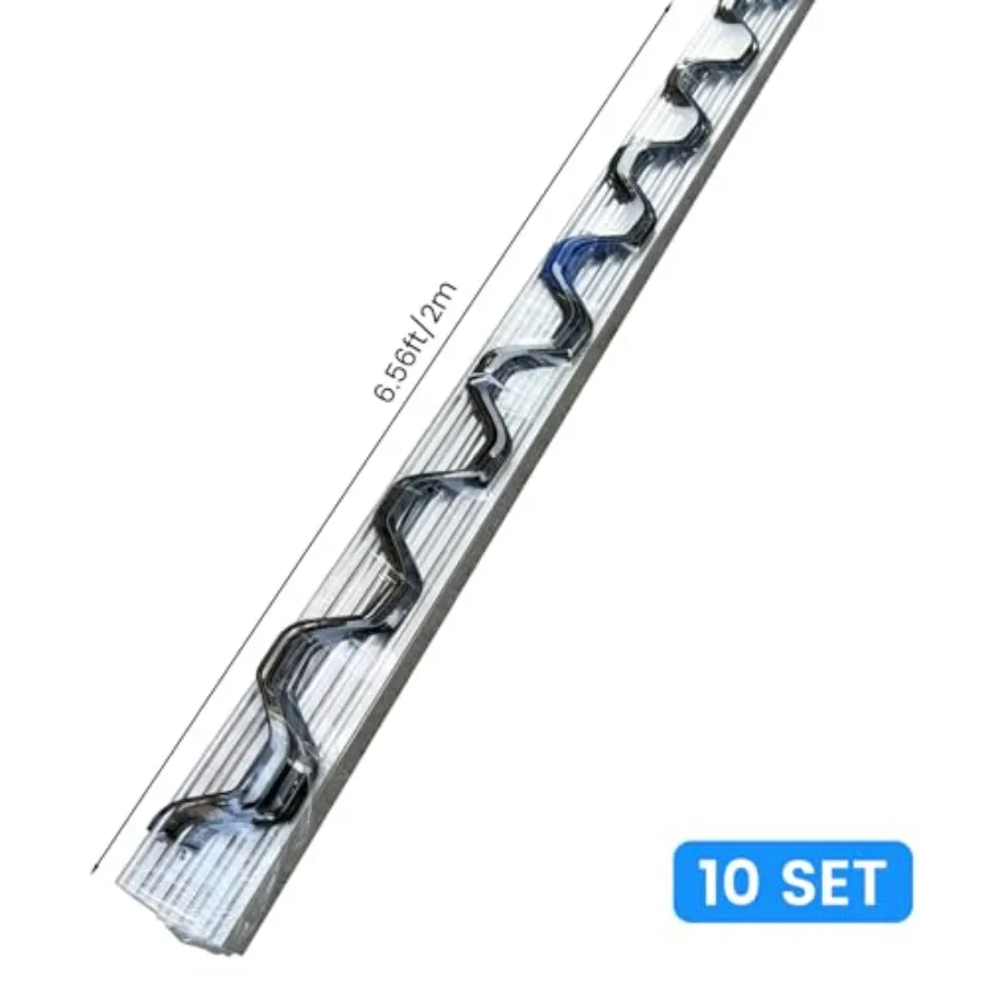 Greenhouse Kit for Fast Installation of Plastic Film Shade Cloth: 6.6 Feet, PVC-Coated Spring Wires Aluminum Lock Channels, Gre