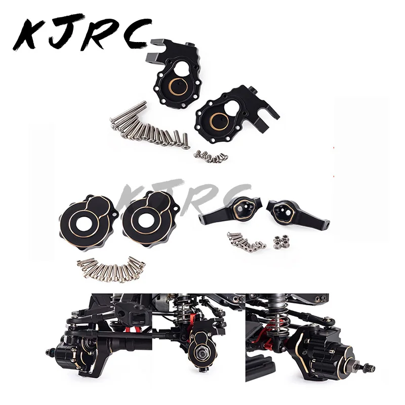 Berat Lapisan Hitam Kuningan Kontra Berat TRX-4 Portal Poros Perumahan untuk 1/10 RC Crawler TRX6 Bronco Defender Upgrade