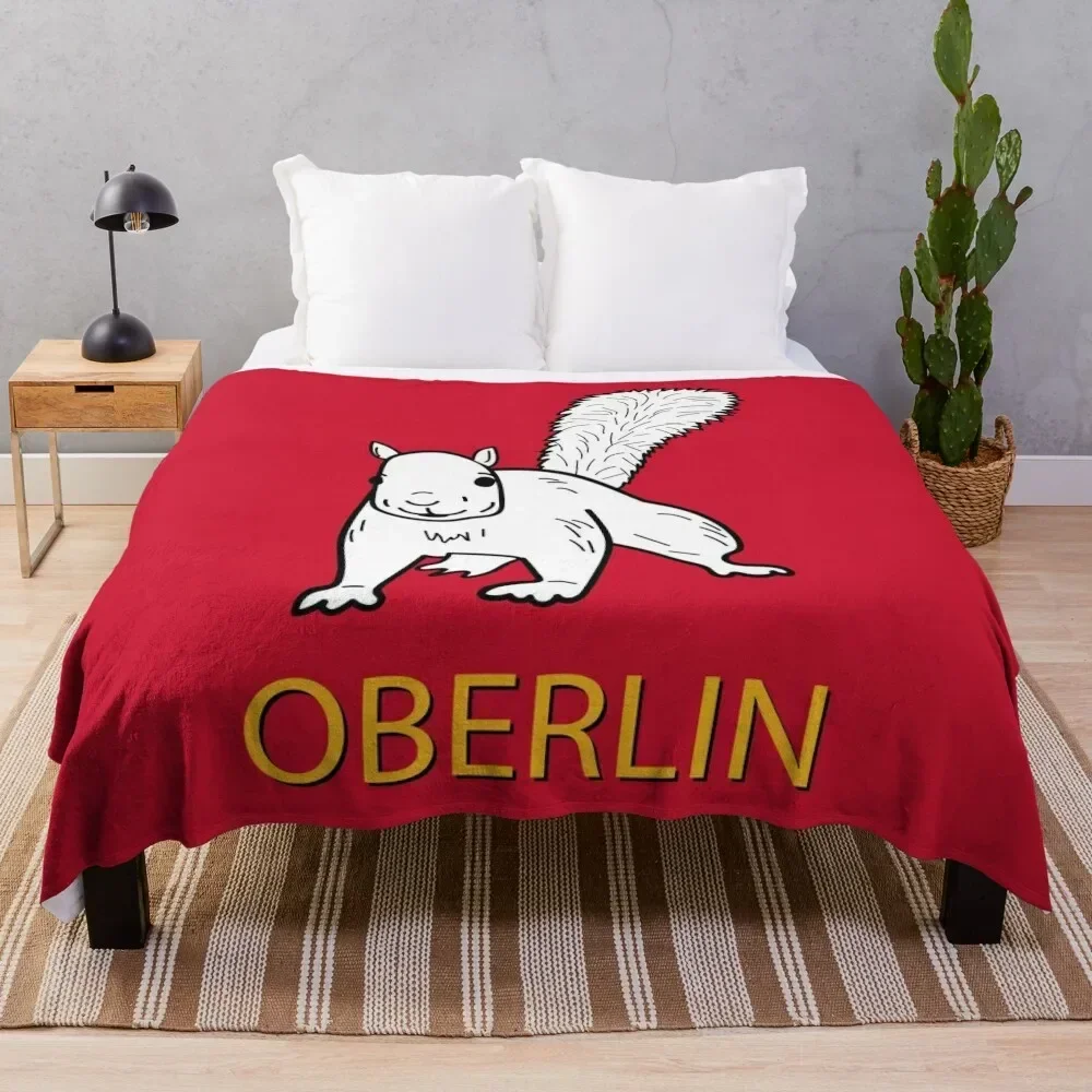 Cute Oberlin White Squirrel Throw Blanket Moving Multi-Purpose Soft Beds Blankets