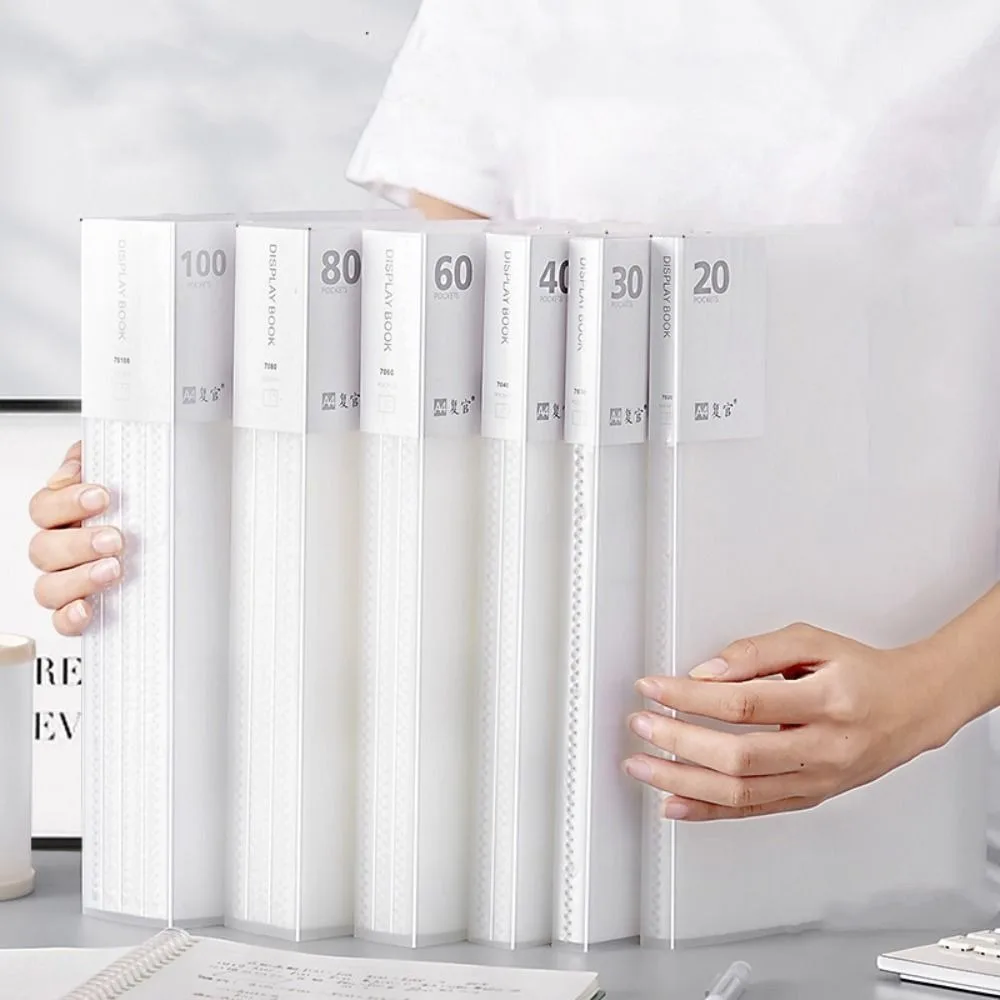 20/30/40/60/80/100 Sheets A4 File Folder Large Capacity Document Container Multifunctional Transparent Paper Organizer