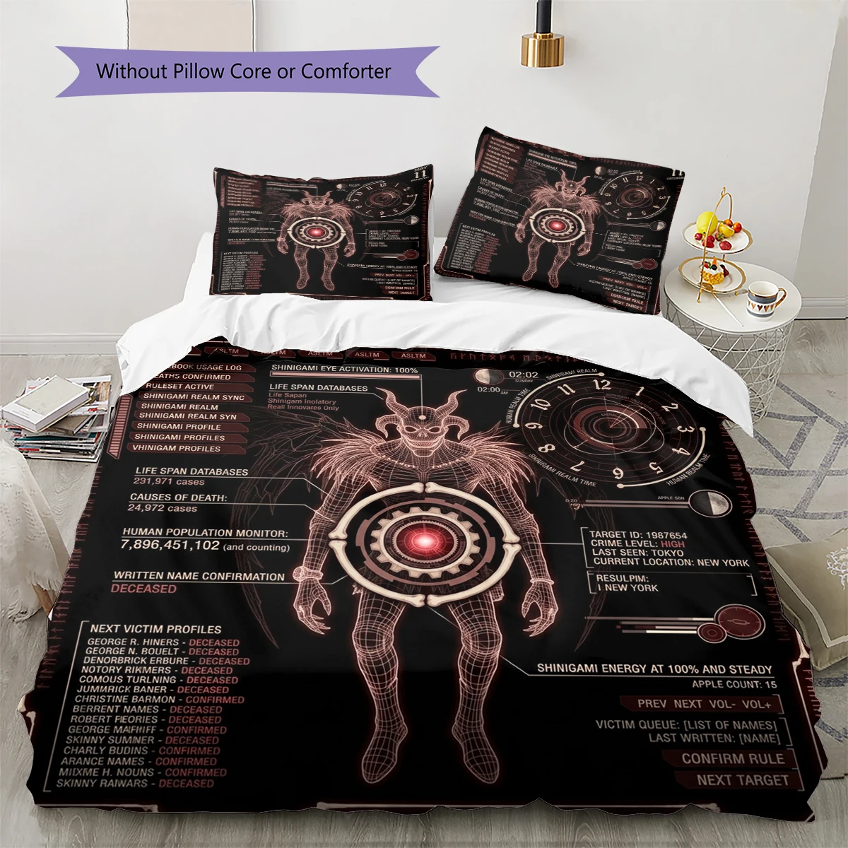 Death Note Duvet Cover - Comfortable Soft, Kids Bedding Gift, Extra Large Various Sizes -HE15
