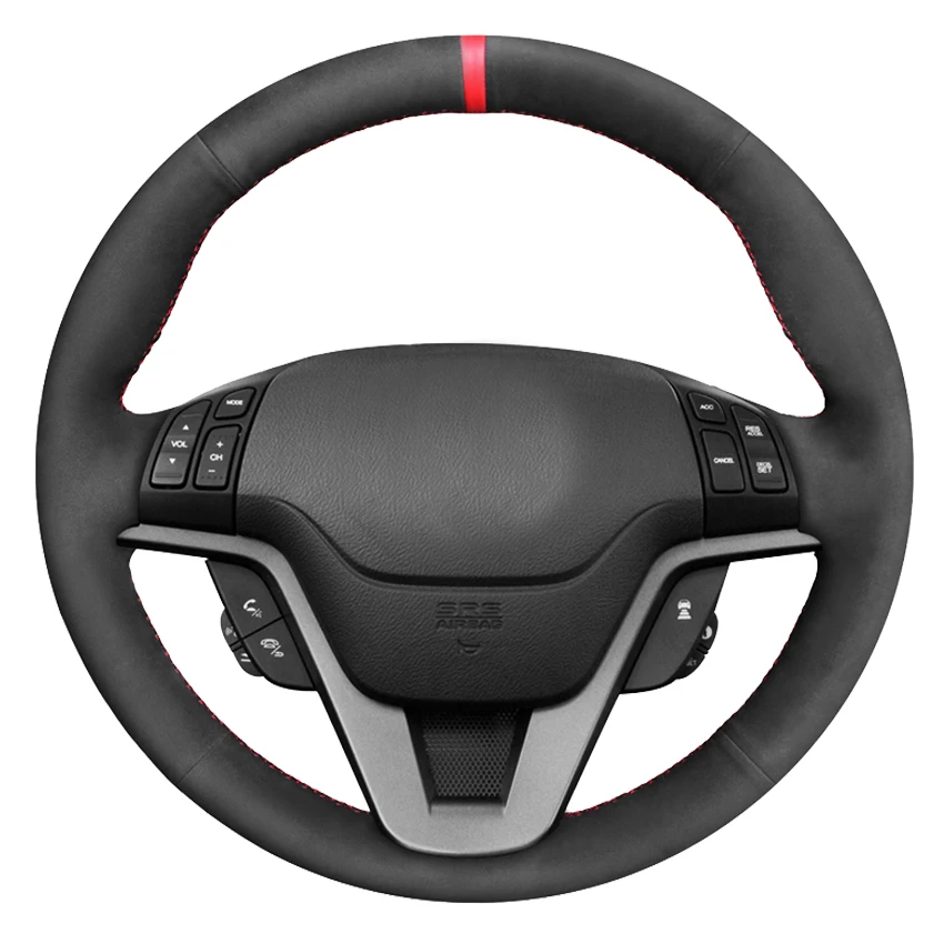 

Black Suede Hand-Stitched Car Steering Wheel Cover For Honda CR-V CRV 2006-2012 Crossroad 2007